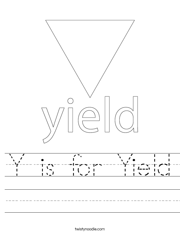 Y is for Yield Worksheet
