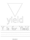 Y is for Yield Worksheet