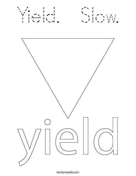 Yield Traffic Sign Coloring Page