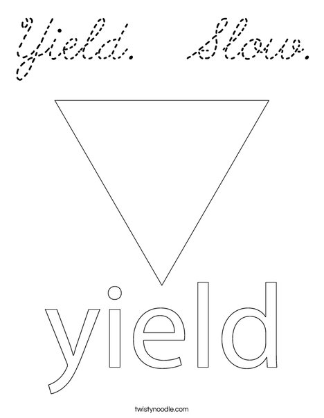 Yield Traffic Sign Coloring Page