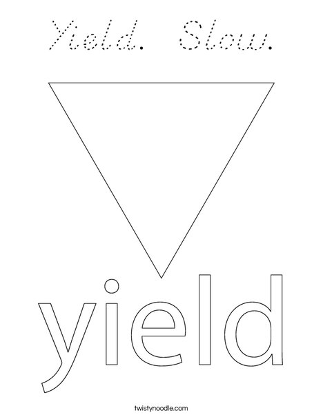 Yield Traffic Sign Coloring Page