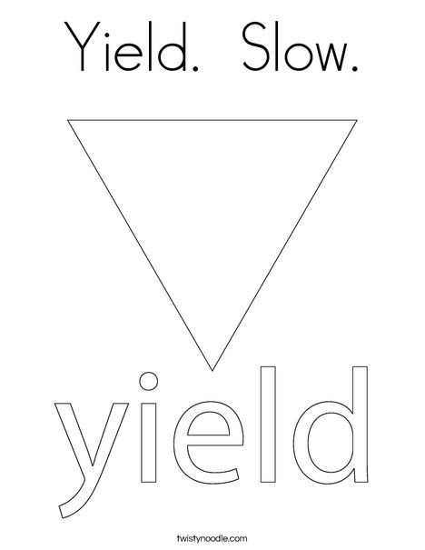 Yield Traffic Sign Coloring Page