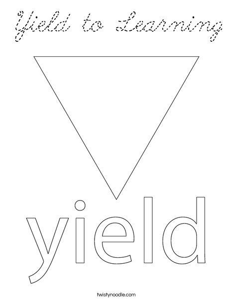 Yield Traffic Sign Coloring Page