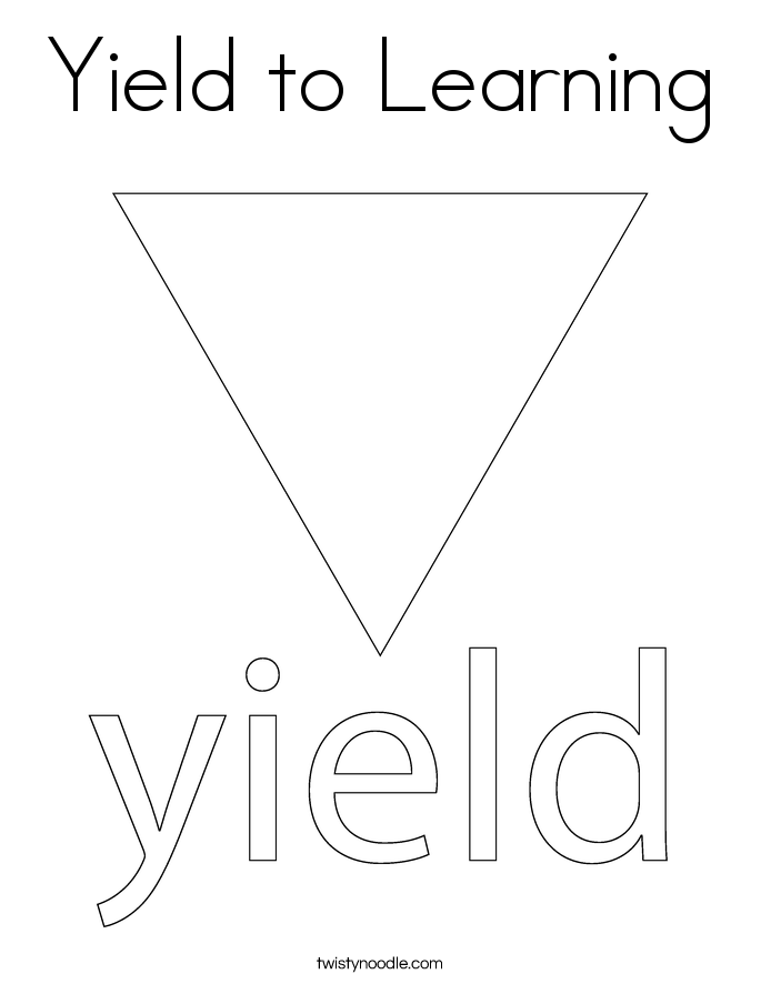 Yield to Learning Coloring Page
