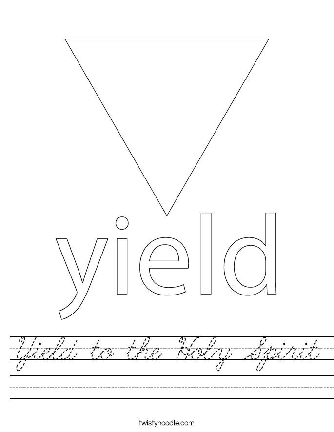 Yield to the Holy Spirit Worksheet