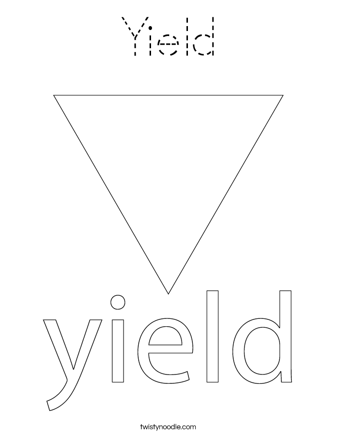 Yield Coloring Page