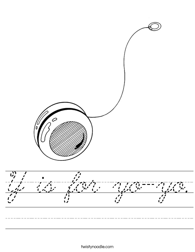 Y is for yo-yo. Worksheet