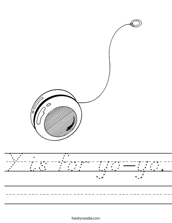 Y is for yo-yo. Worksheet