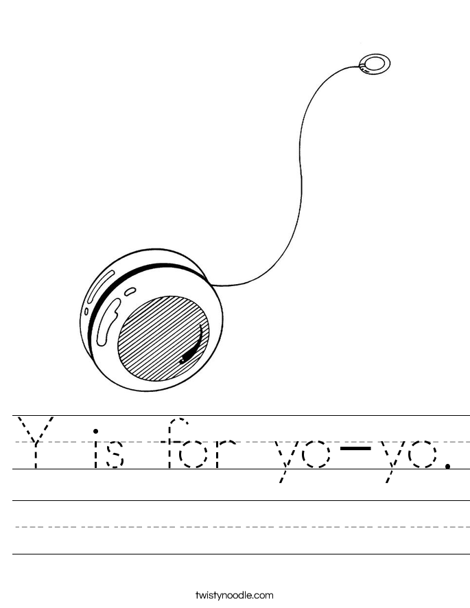 Y is for yo-yo. Worksheet