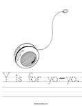 Y is for yo-yo. Worksheet