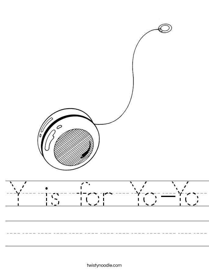 Y is for Yo-Yo Worksheet