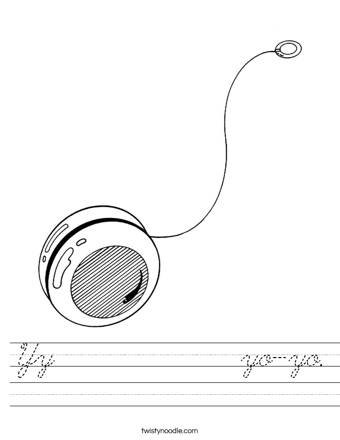 Yy             yo-yo. Worksheet