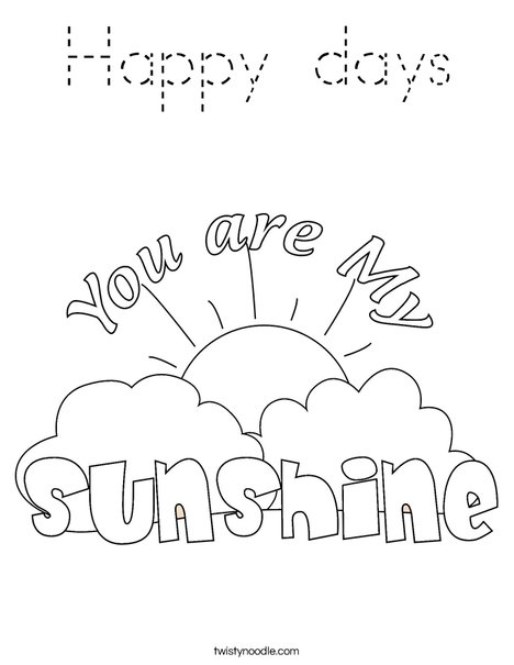 You Are My Sunshine by Trina Clark Coloring Page