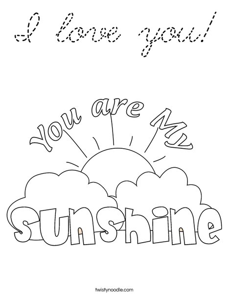 You Are My Sunshine by Trina Clark Coloring Page