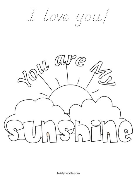 You Are My Sunshine by Trina Clark Coloring Page