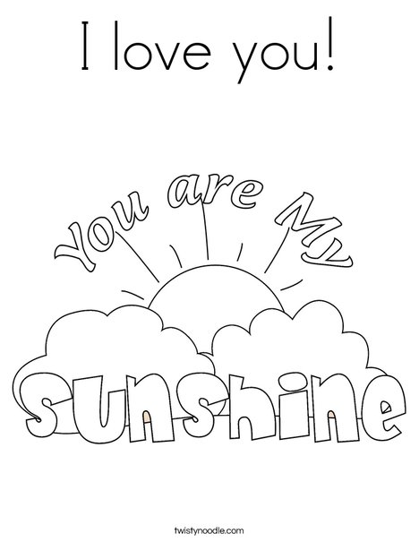 You Are My Sunshine by Trina Clark Coloring Page