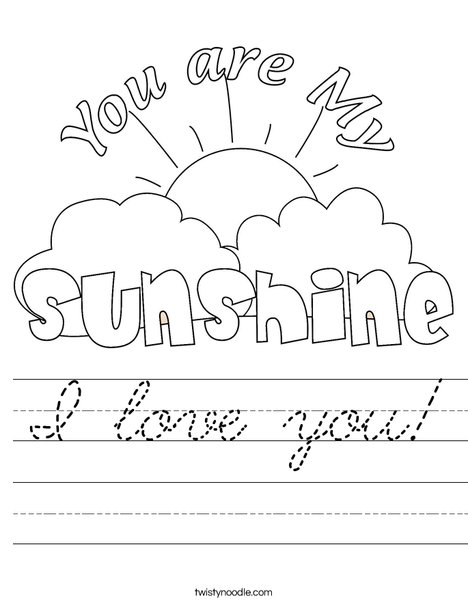 You Are My Sunshine by Trina Clark Worksheet