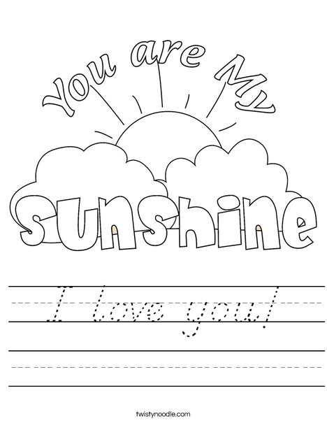 You Are My Sunshine by Trina Clark Worksheet