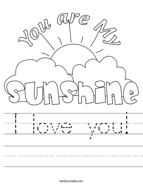 You Are My Sunshine by Trina Clark Worksheet