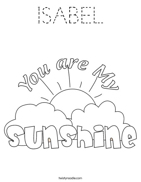 You Are My Sunshine by Trina Clark Coloring Page