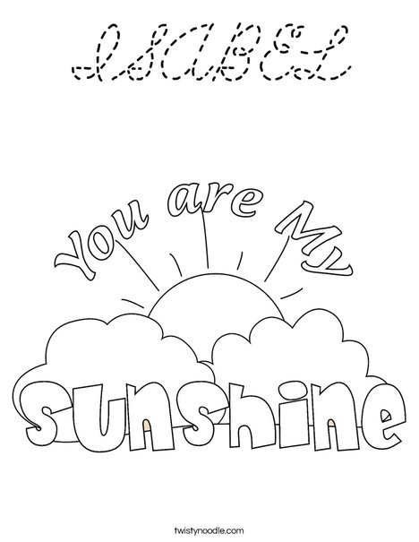You Are My Sunshine by Trina Clark Coloring Page
