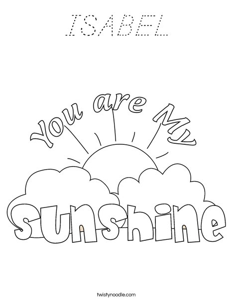 You Are My Sunshine by Trina Clark Coloring Page