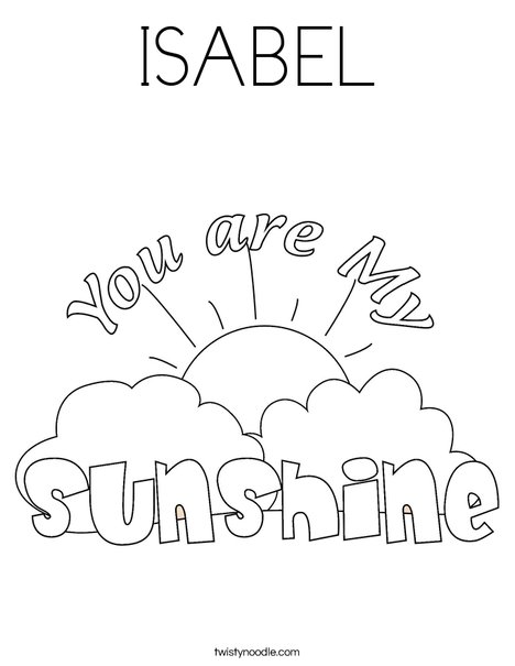 You Are My Sunshine by Trina Clark Coloring Page