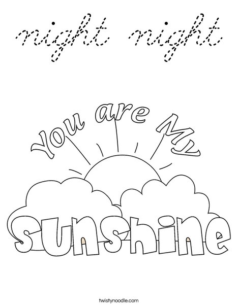 You Are My Sunshine by Trina Clark Coloring Page