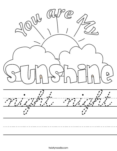 You Are My Sunshine by Trina Clark Worksheet