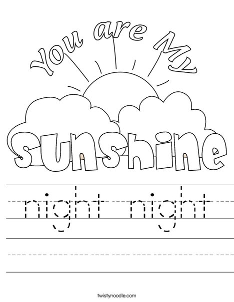 You Are My Sunshine by Trina Clark Worksheet