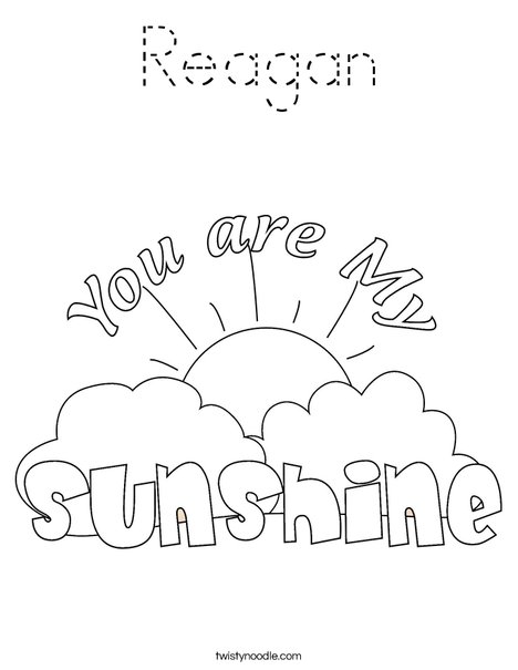 You Are My Sunshine by Trina Clark Coloring Page