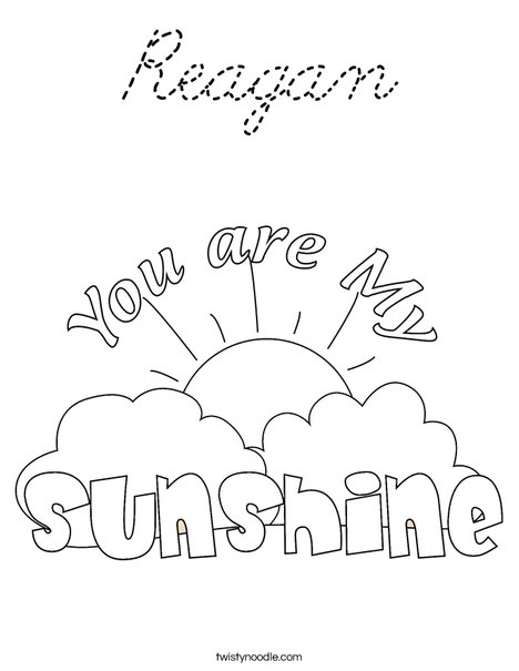 You Are My Sunshine by Trina Clark Coloring Page