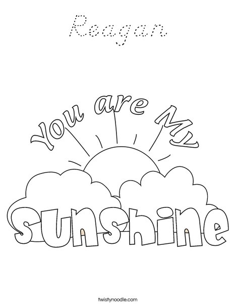 You Are My Sunshine by Trina Clark Coloring Page