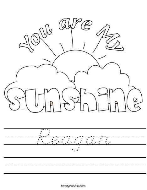 You Are My Sunshine by Trina Clark Worksheet