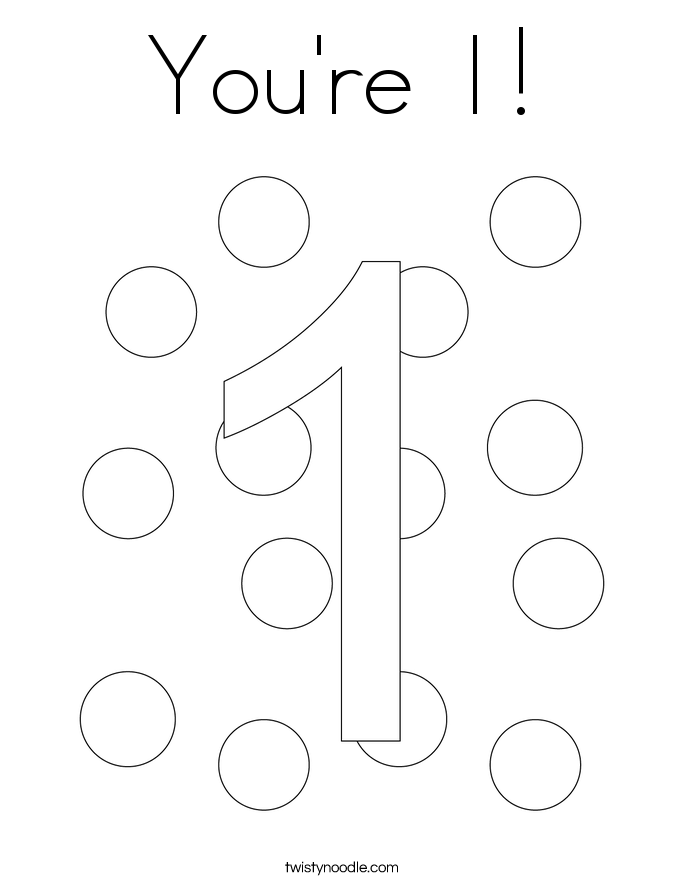 You're 1! Coloring Page