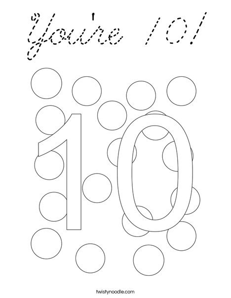 You're 10! Coloring Page