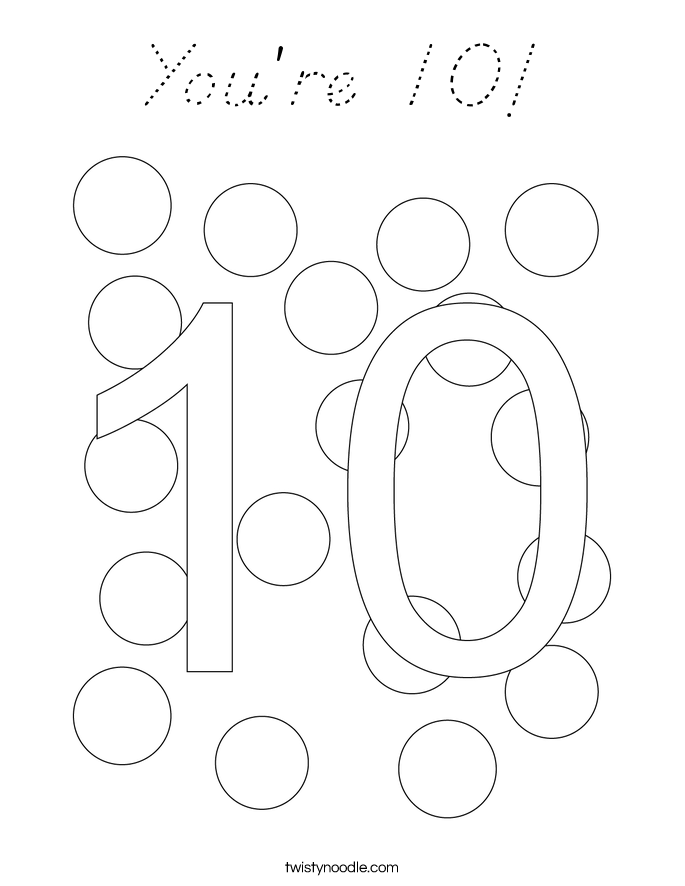 You're 10! Coloring Page