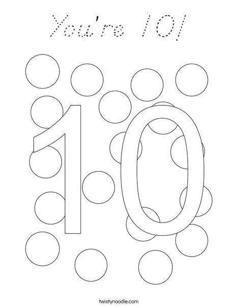 You're 10! Coloring Page