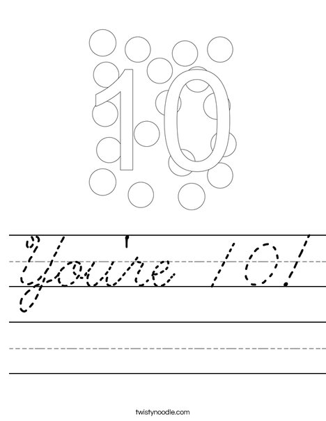 You're 10! Worksheet