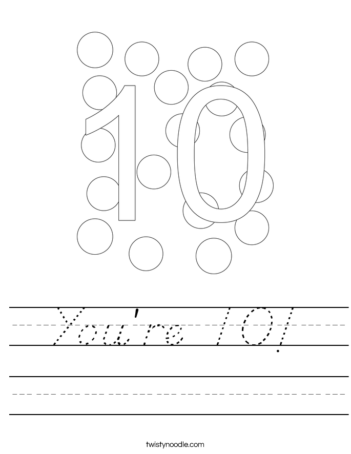 You're 10! Worksheet