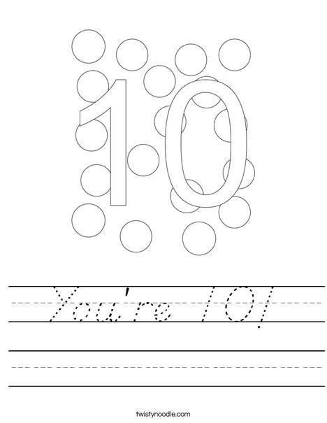 You're 10! Worksheet
