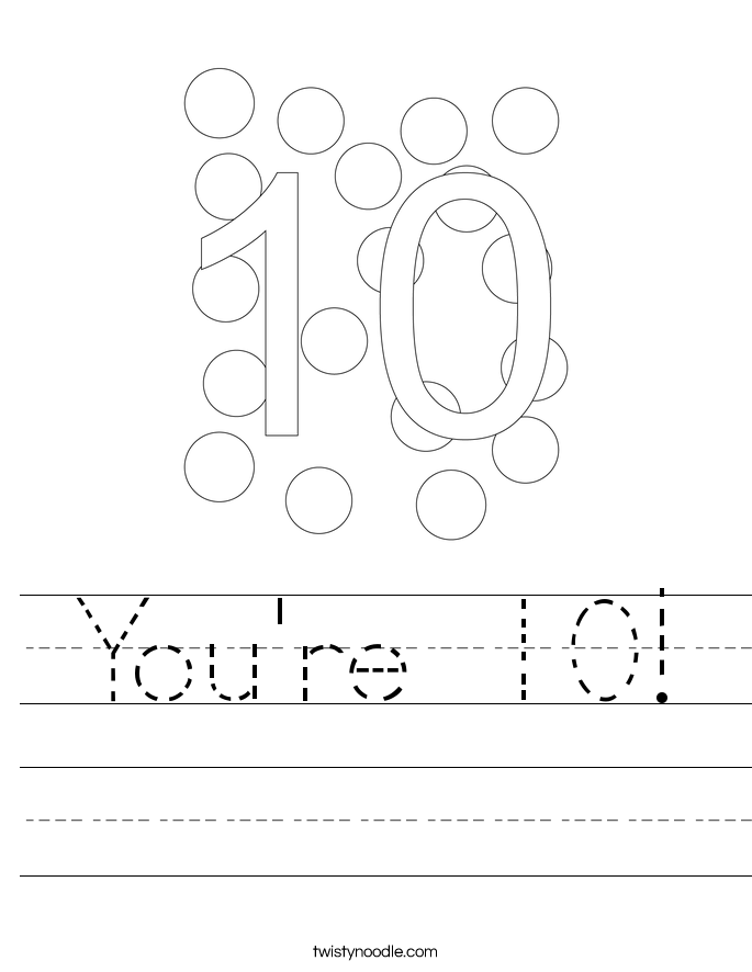 You're 10! Worksheet