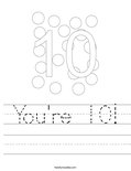You're 10! Worksheet