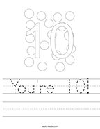 You're 10 Handwriting Sheet
