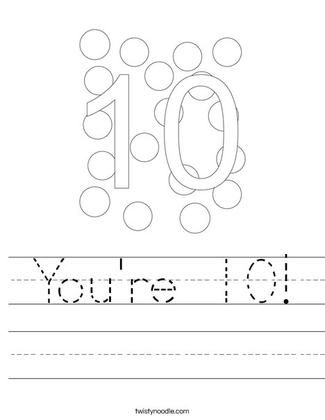 You're 10! Worksheet