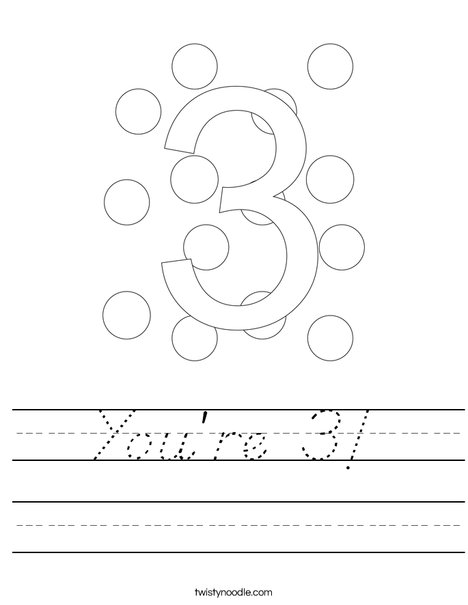 You're 3! Worksheet