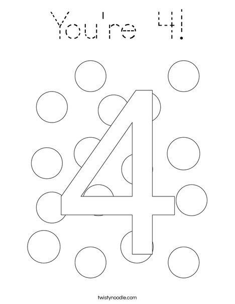 You're 4! Coloring Page