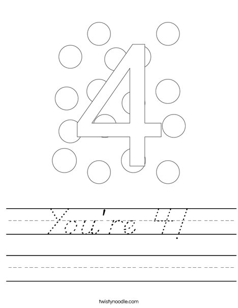 You're 4! Worksheet