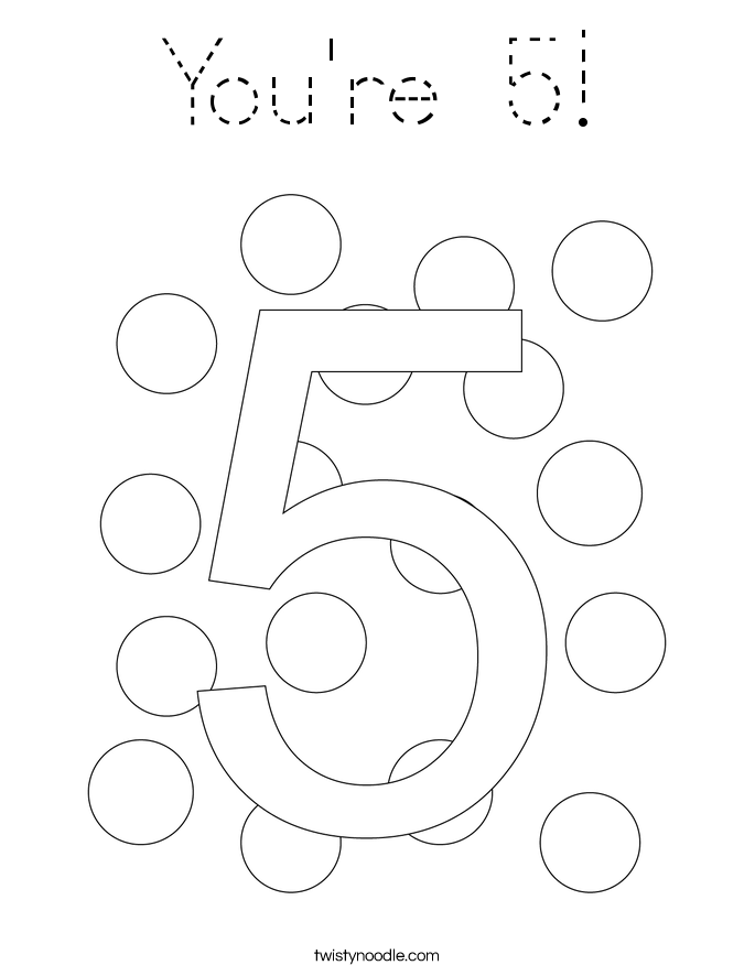 You're 5! Coloring Page