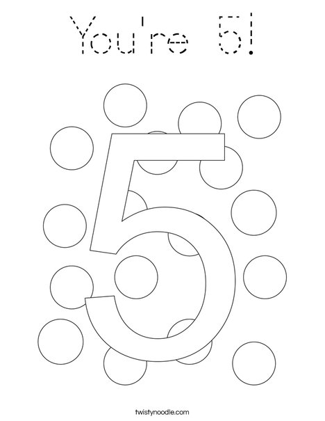You're 5! Coloring Page